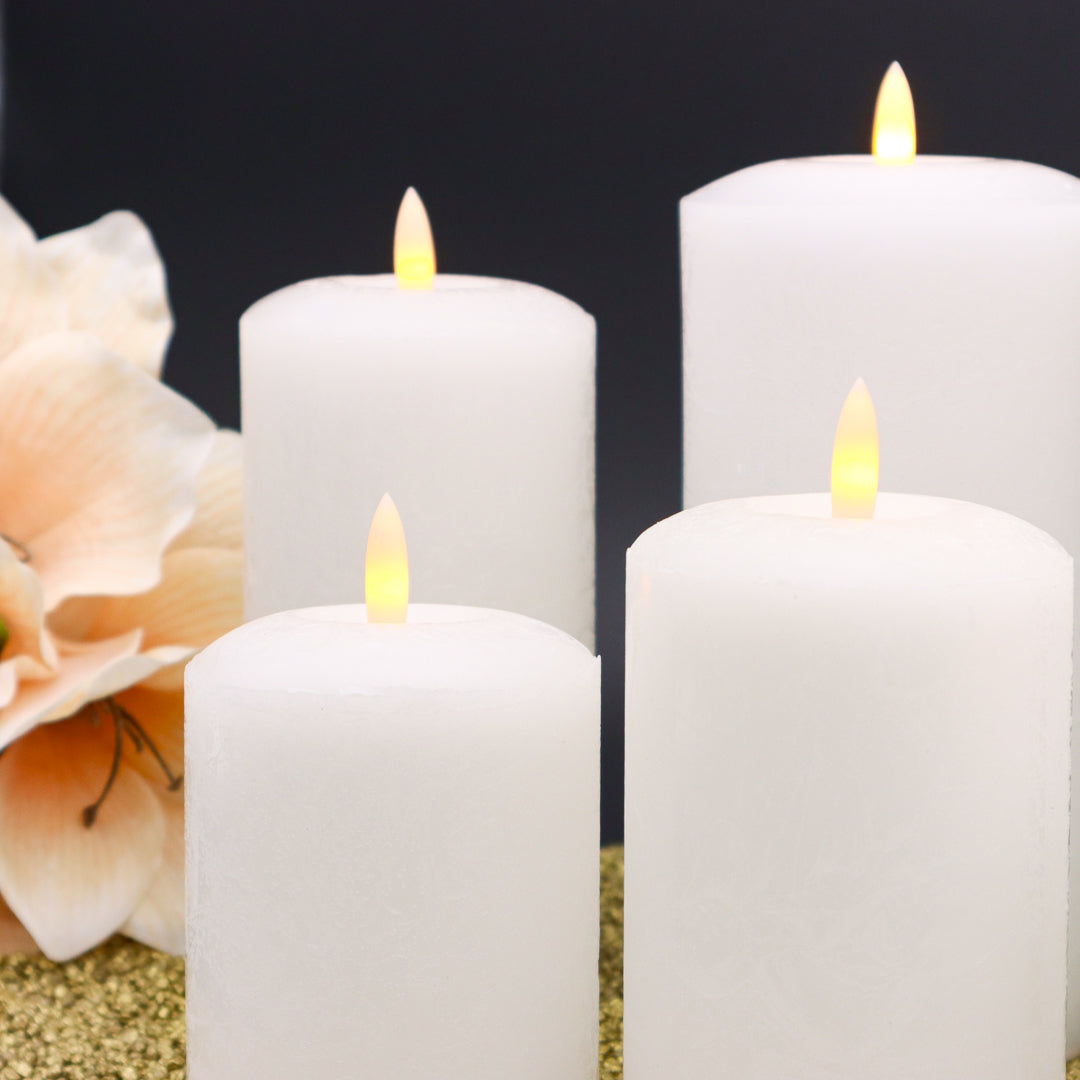 Luxury Style LED Kerzen Rustik-Optik Weiß