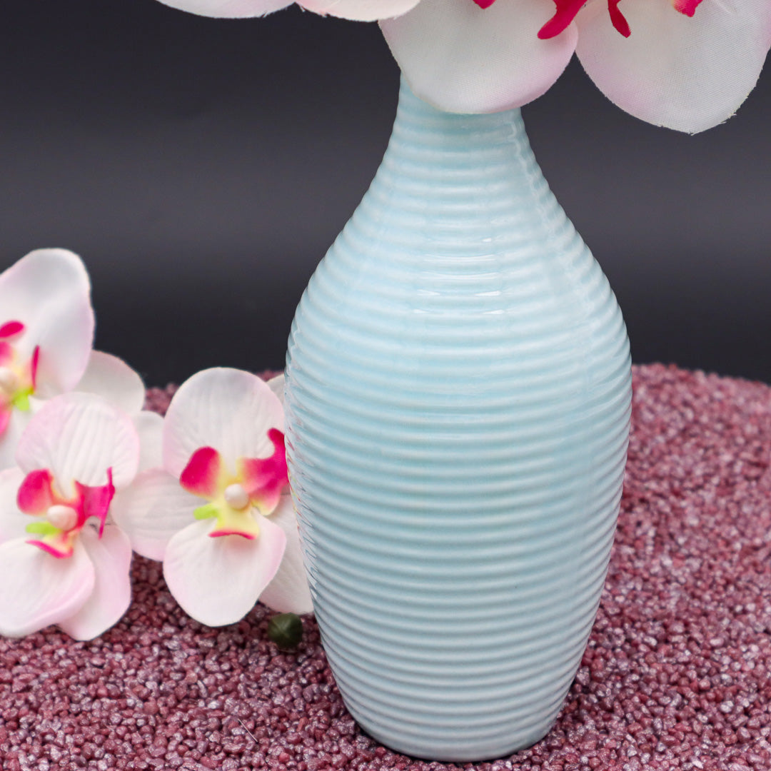 Vase in Eisblau 20 cm