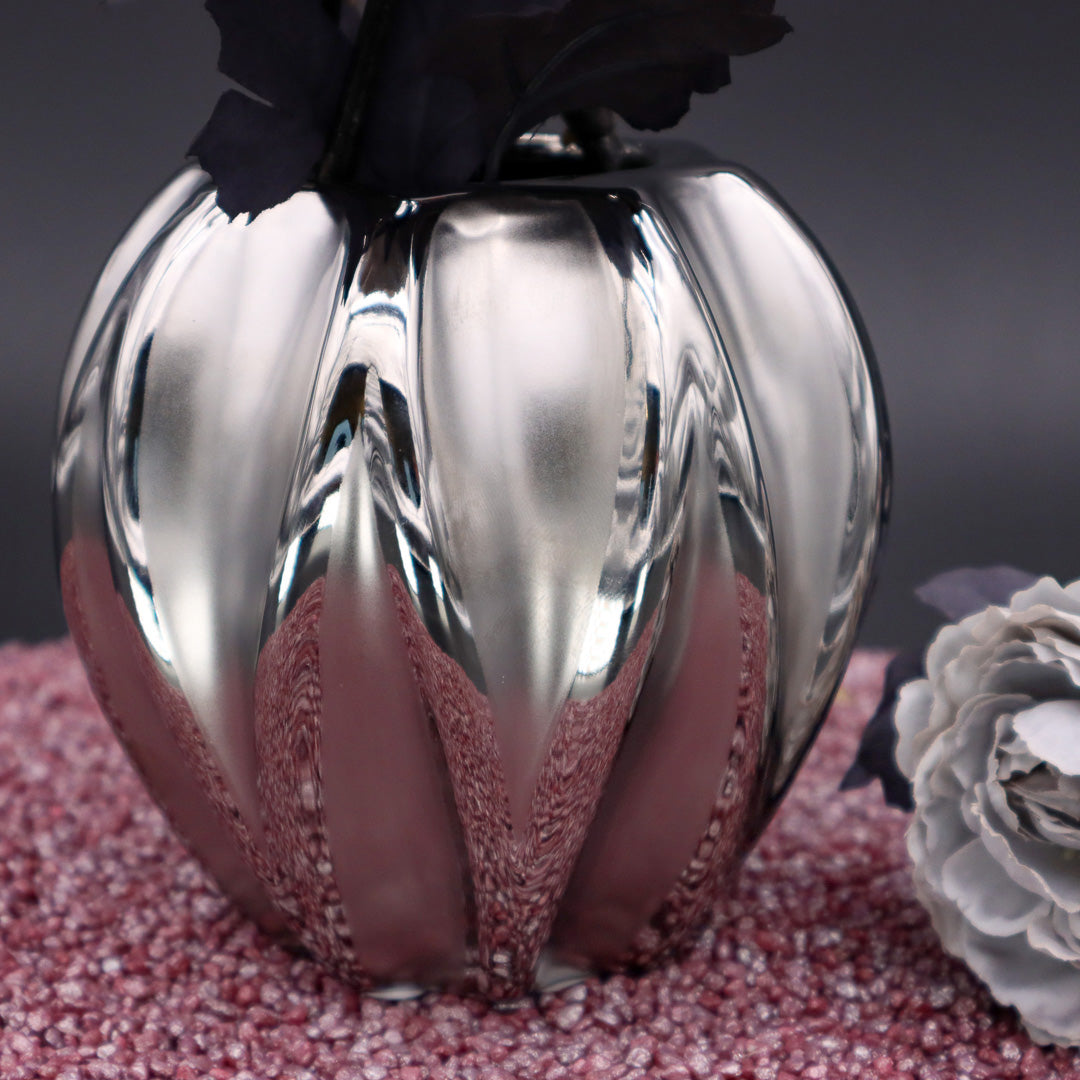 Luxuriöse Vase in Silber matt und glänzend 13 cm