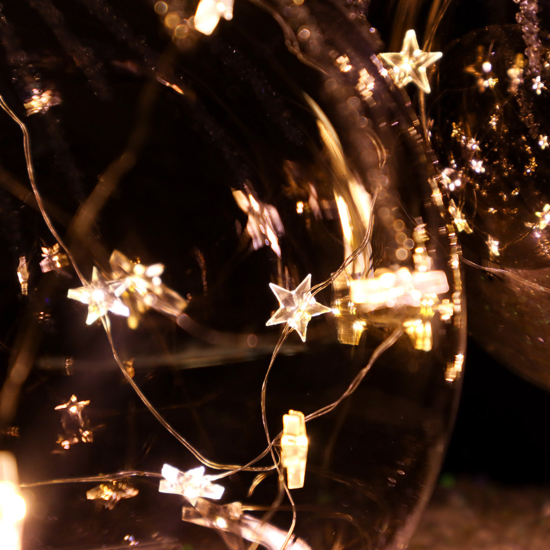 LED Kugel mit Sternenlichter Anthrazit 15 cm