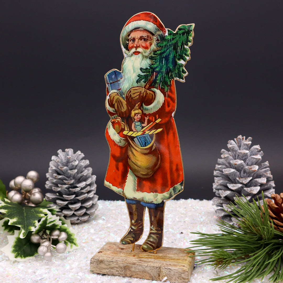 Nostalgie Weihnachtsmann aus Blech 27 cm