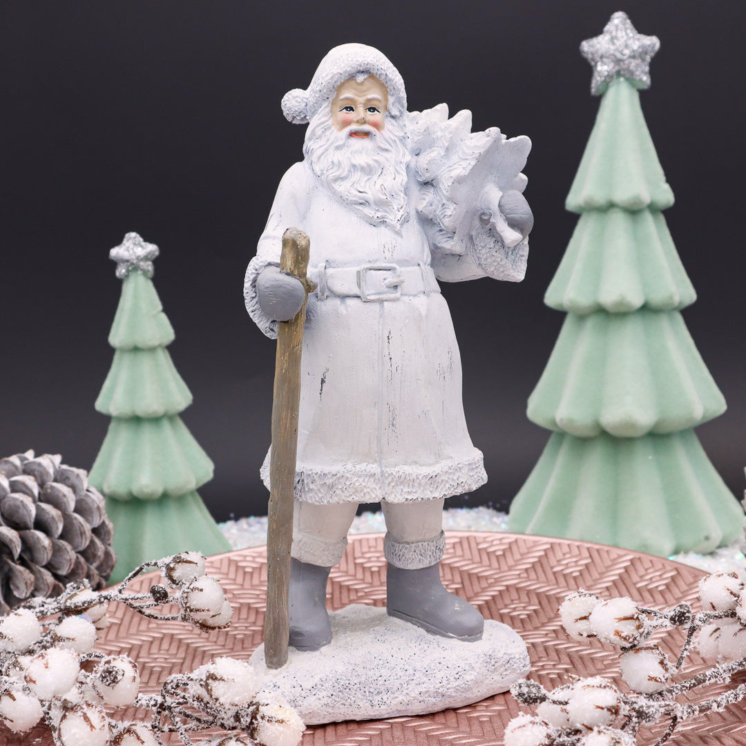 Nostalgischer Weihnachtsmann in Weiß/Shabby Chic 25 cm