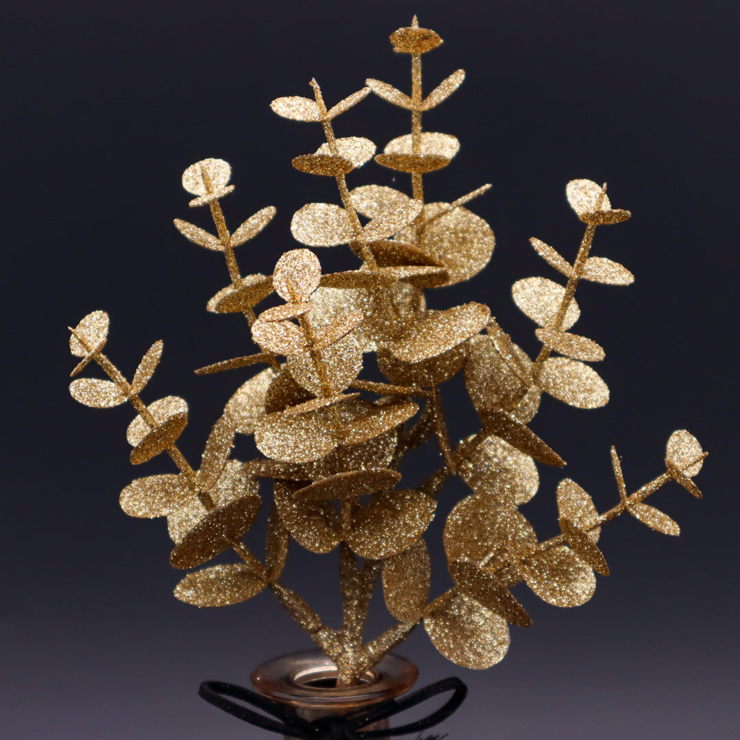 Glitzer Eukalyptus in Gold oder Roségold 23 cm