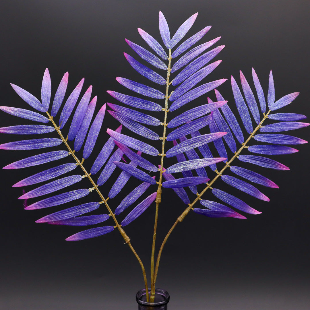Farn mit Glitzer, Purple 67 cm