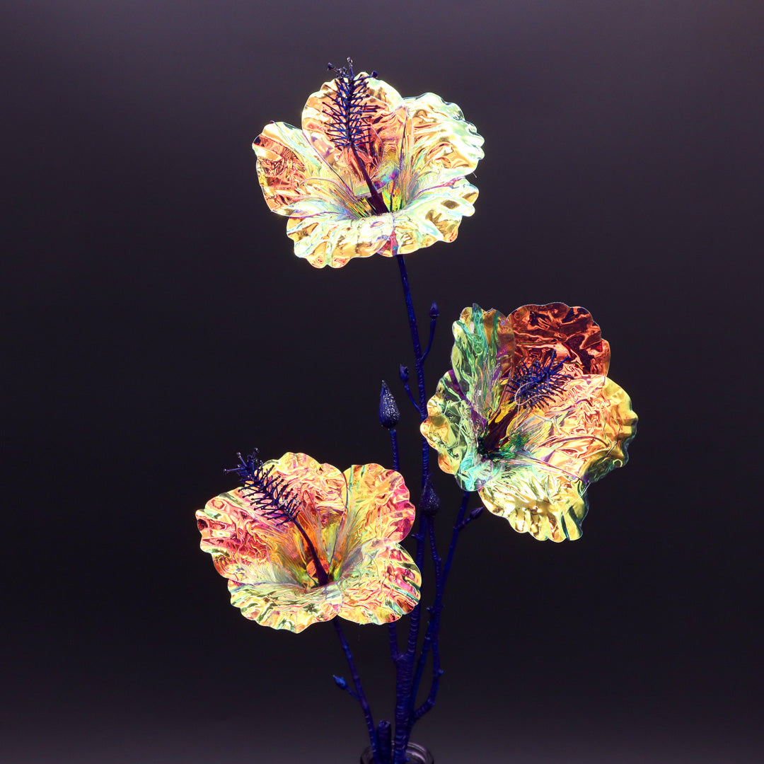 Iris Glow Creations Hibiskus in Purple, Blue 74 cm