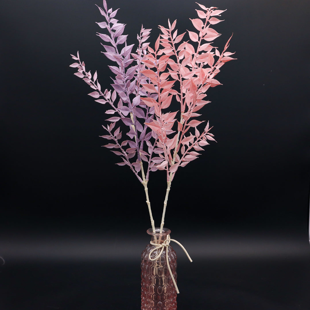 2er Set Ruscus-Zweige Pastell Rosé und Flieder je 50 cm