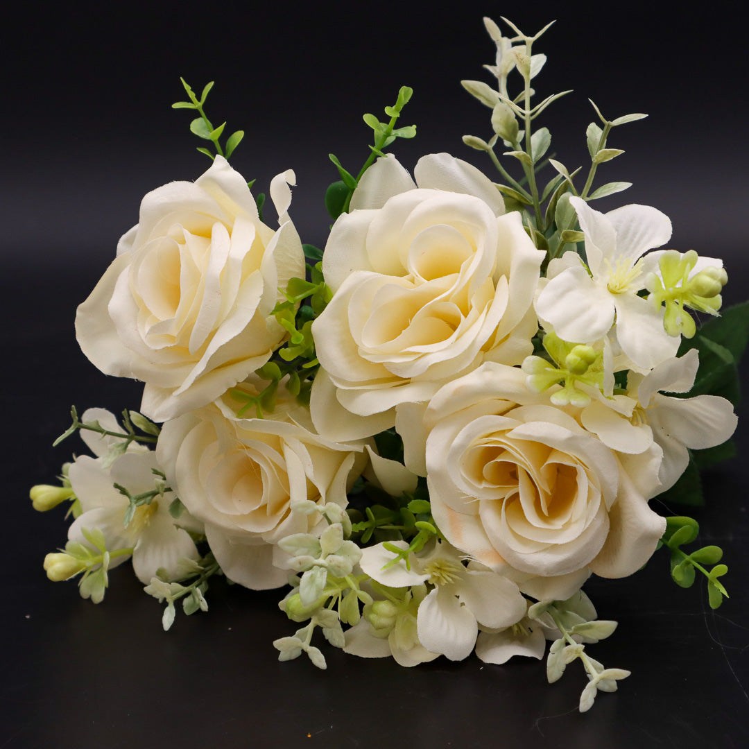 Rosen-Bouquet 30 cm in Creme