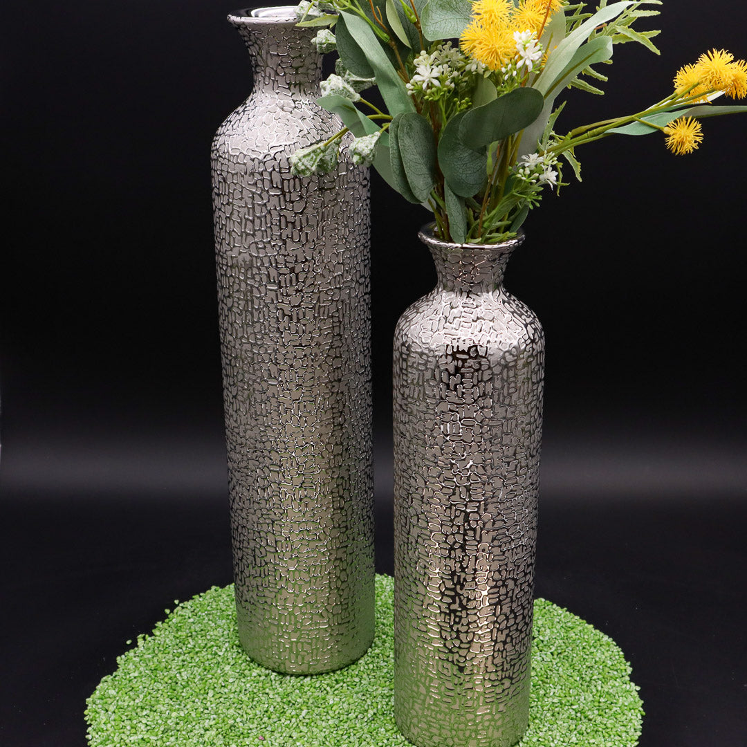 Vase im Edelstahl-Look Luxury Style 40 cm oder 52 cm