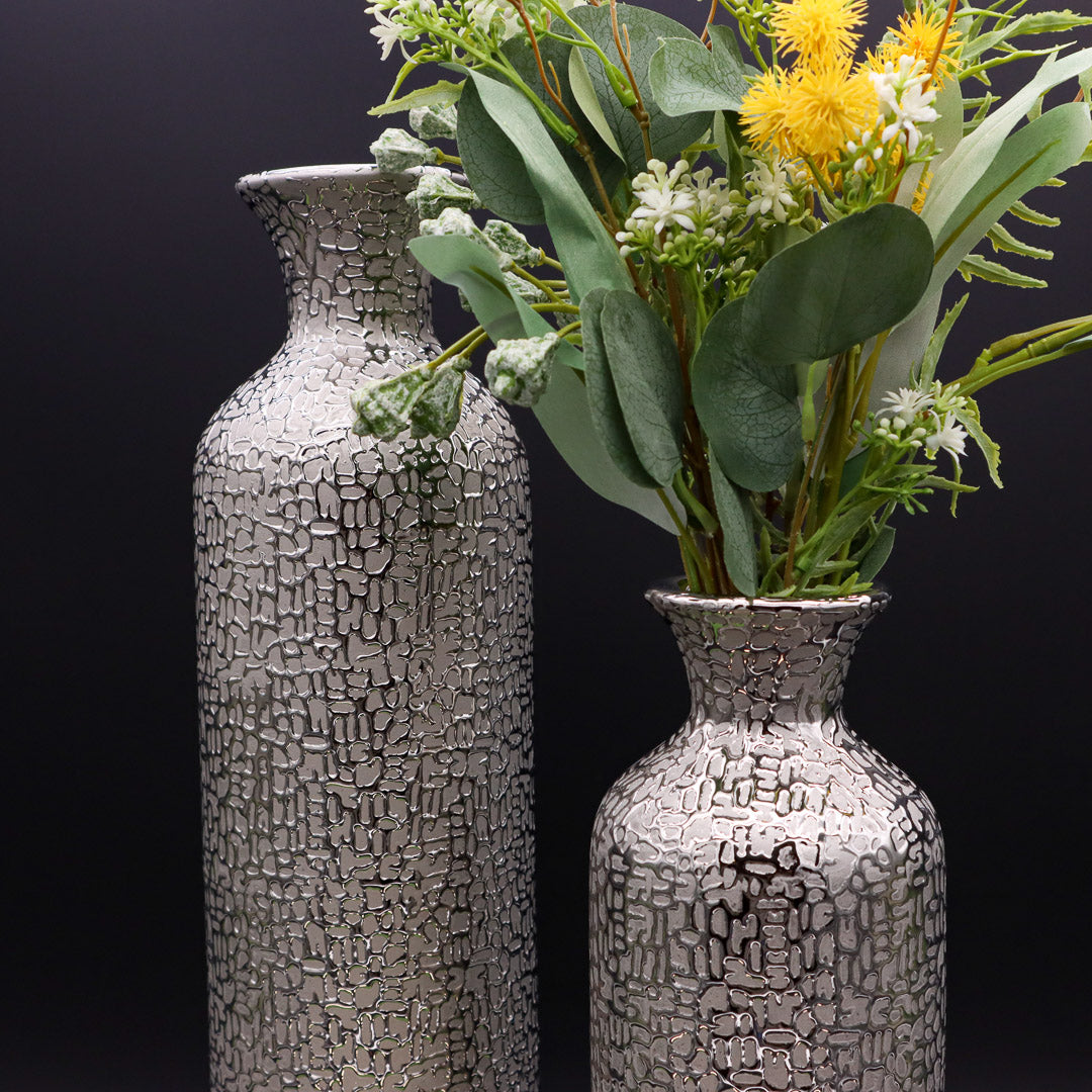 Vase im Edelstahl-Look Luxury Style 40 cm oder 52 cm