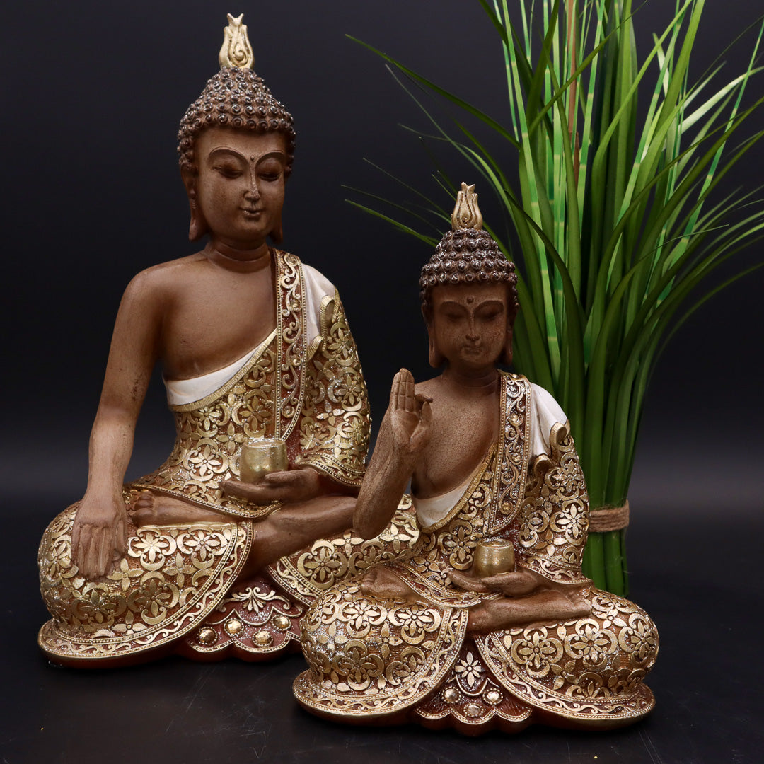 Buddha Antik-Gold in zwei Größen
