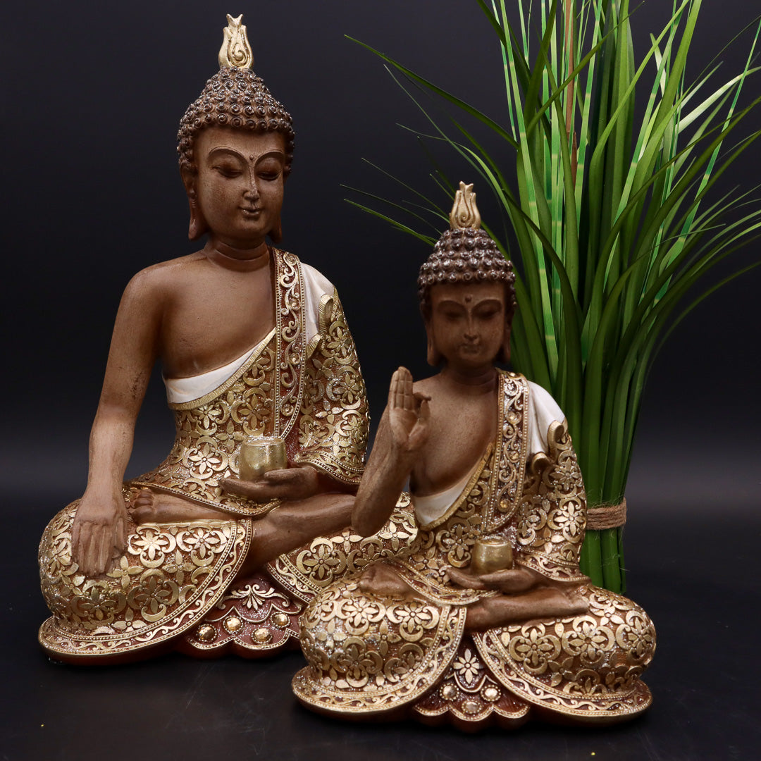 Buddha Antik-Gold in zwei Größen