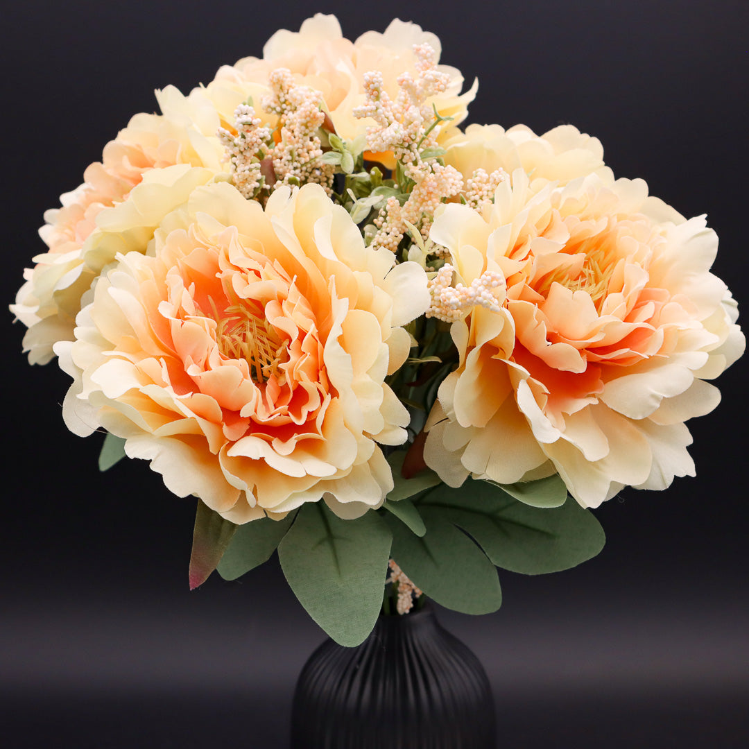 großes Päonien-Bouquet 40 cm Apricot