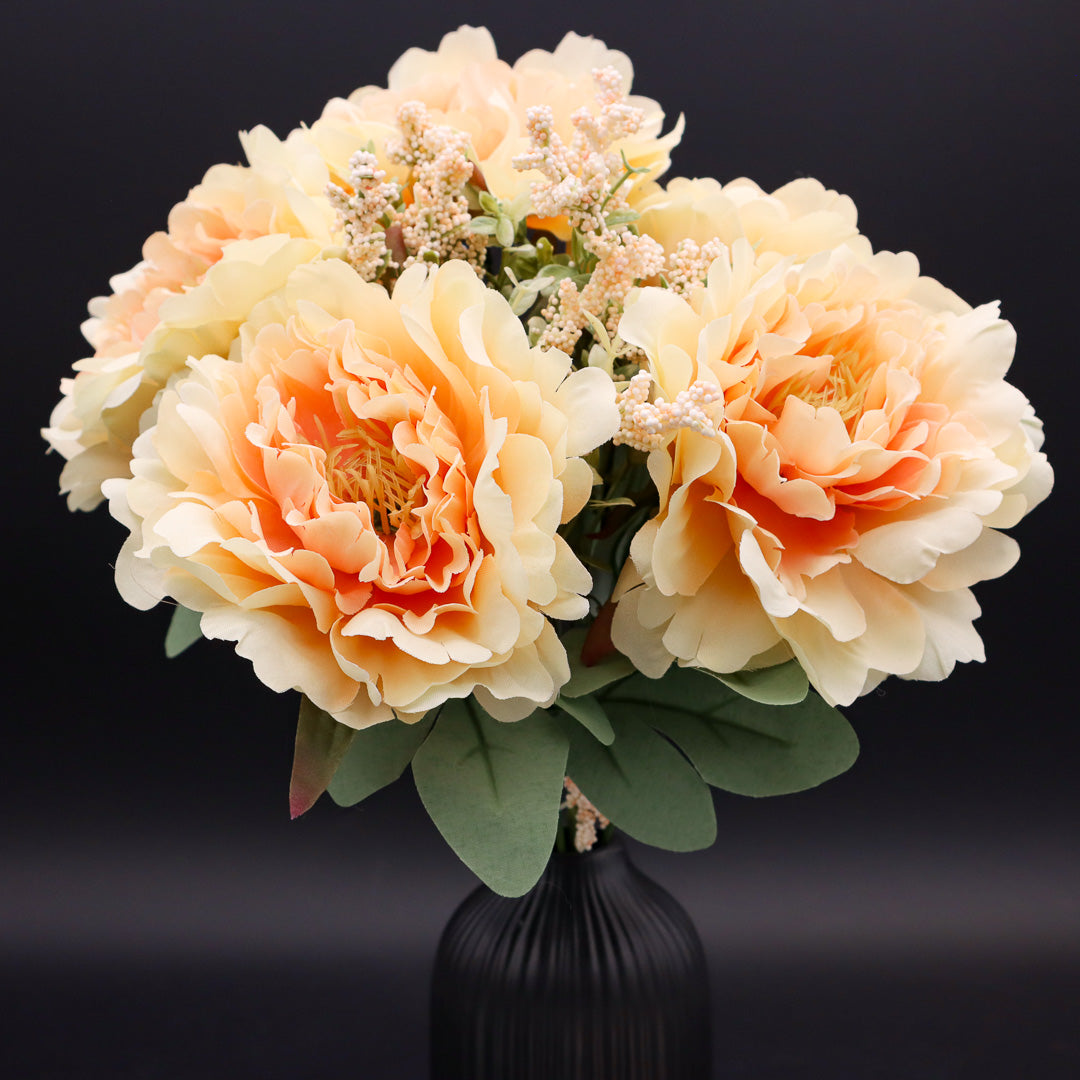 großes Päonien-Bouquet 40 cm Apricot