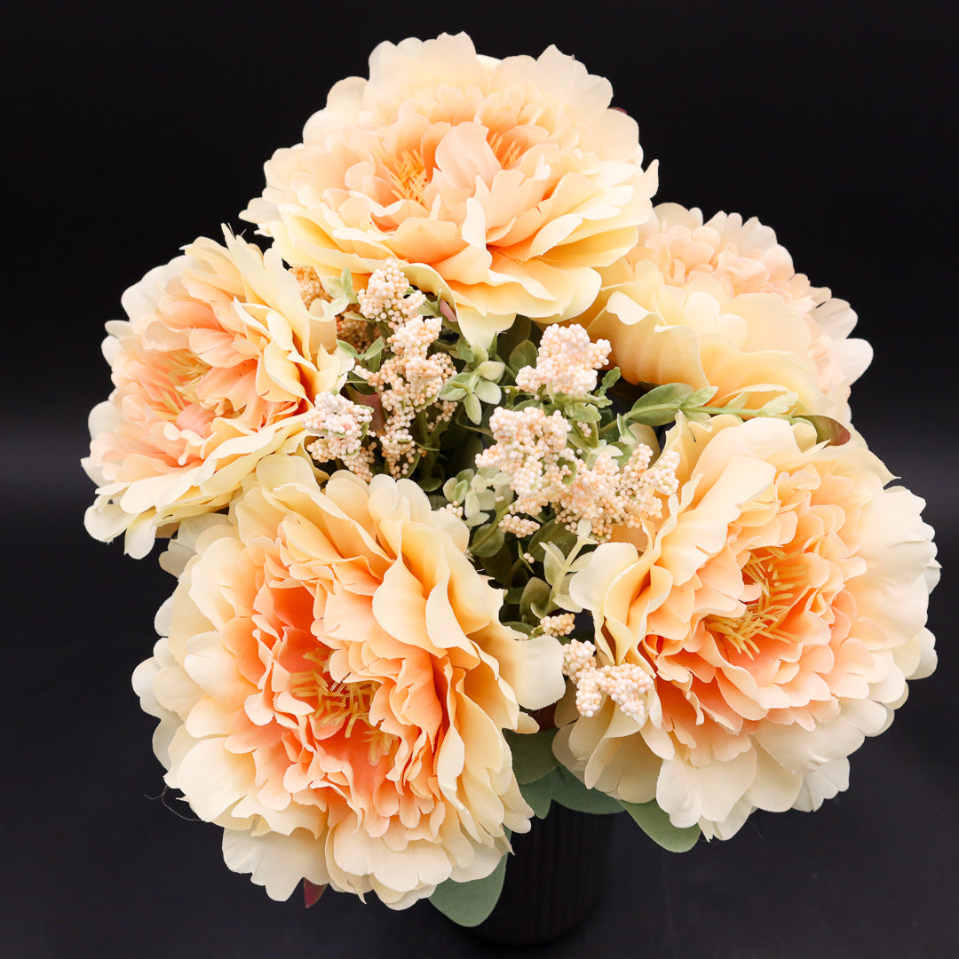 großes Päonien-Bouquet 40 cm Apricot