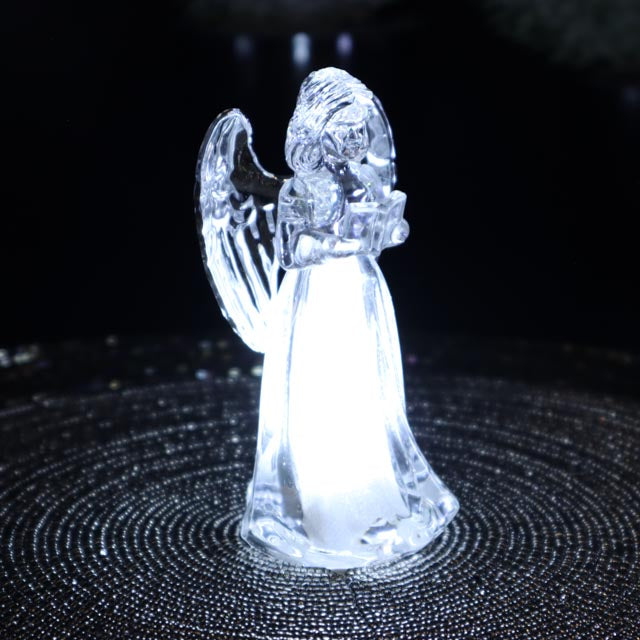 Engel aus Acryl mit LED Licht 10 cm in verschieden Varianten