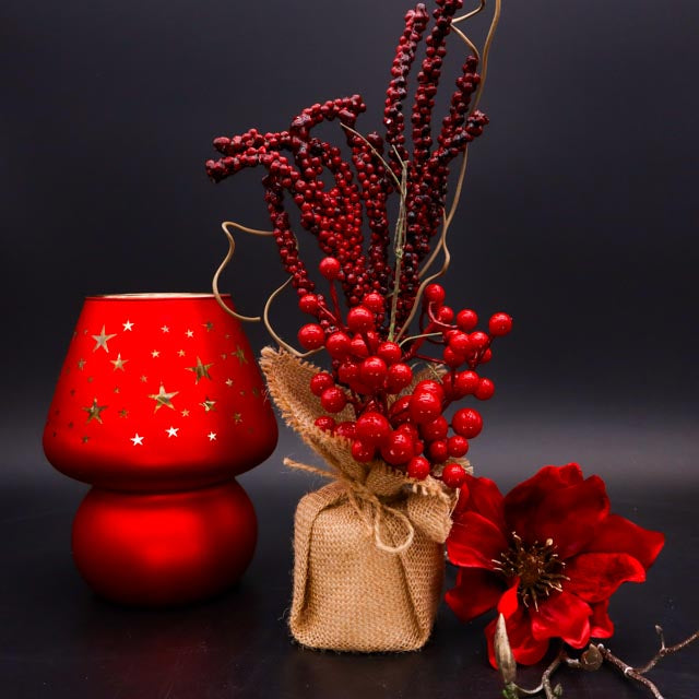 Beeren-Arrangement im Jutesack ca. 25 cm