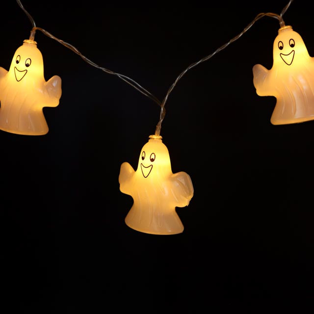 Lichterkette Halloween Gespenster 10 LED´s 165 cm