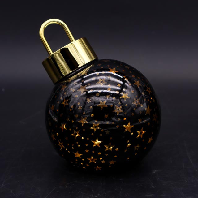 LED Christbaumkugel stehend Schwarz-Gold in 16 cm oder 20 cm