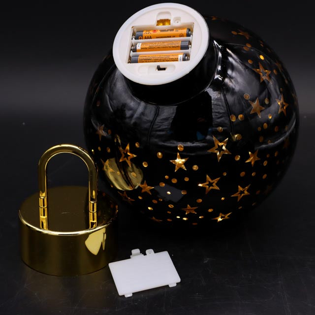 LED Christbaumkugel stehend Schwarz-Gold in 16 cm oder 20 cm