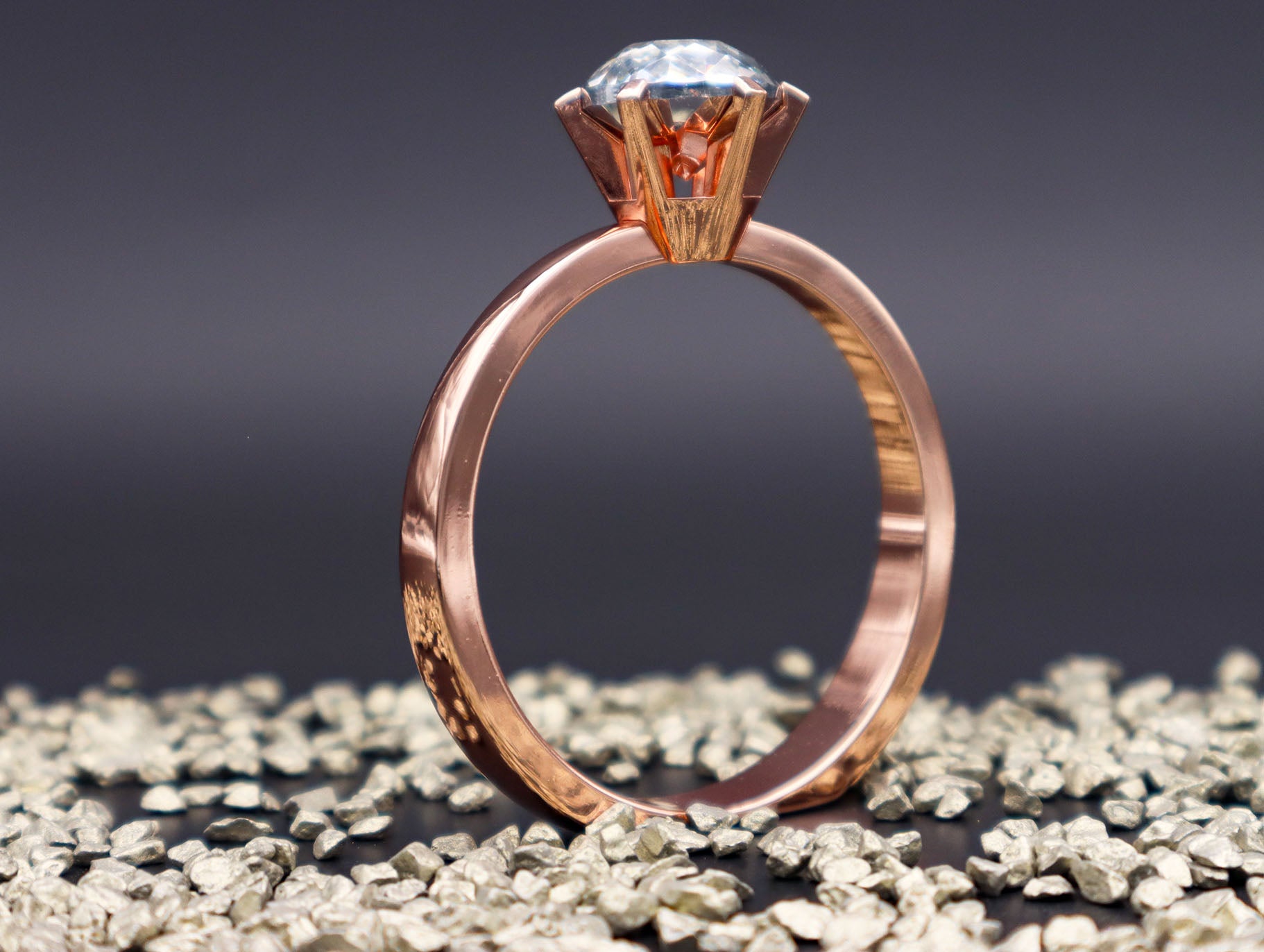 XXL Diamantring mit großem Kristall by SYH in Silber, Gold oder Roségold 8.5 cm