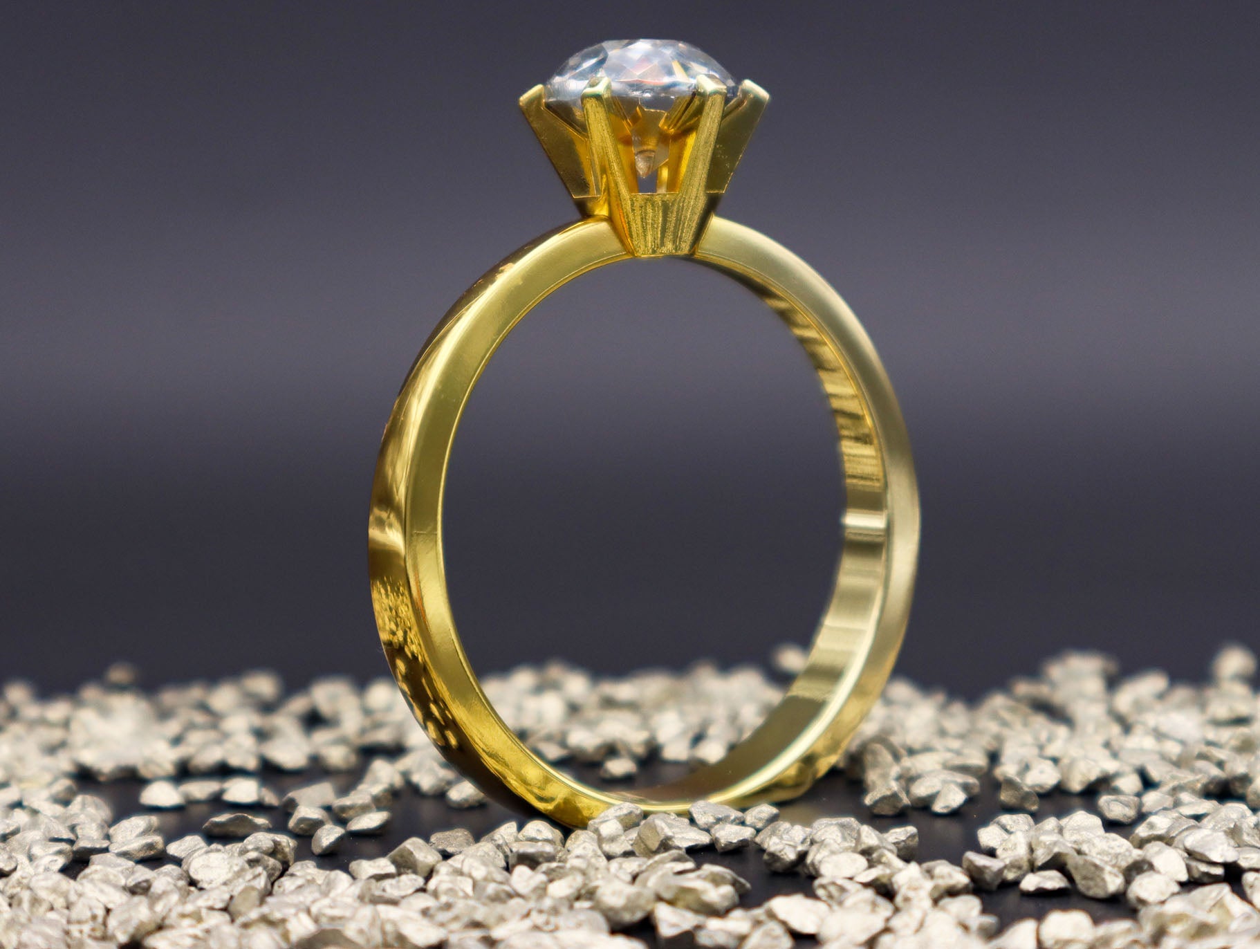 XXL Diamantring mit großem Kristall by SYH in Silber, Gold oder Roségold 8.5 cm