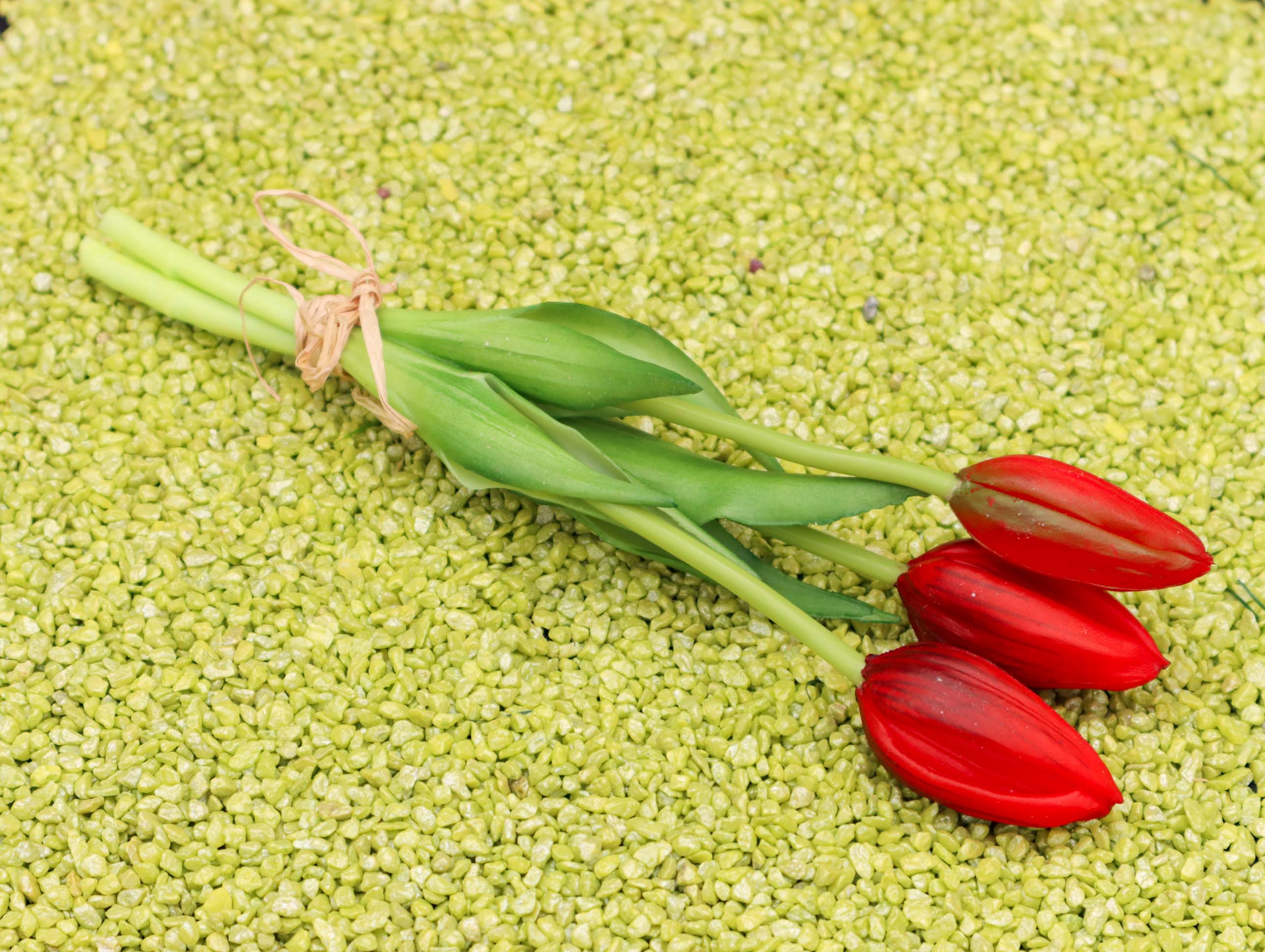 3 Tulpen Rot mit Real Touch Effekt 24 cm