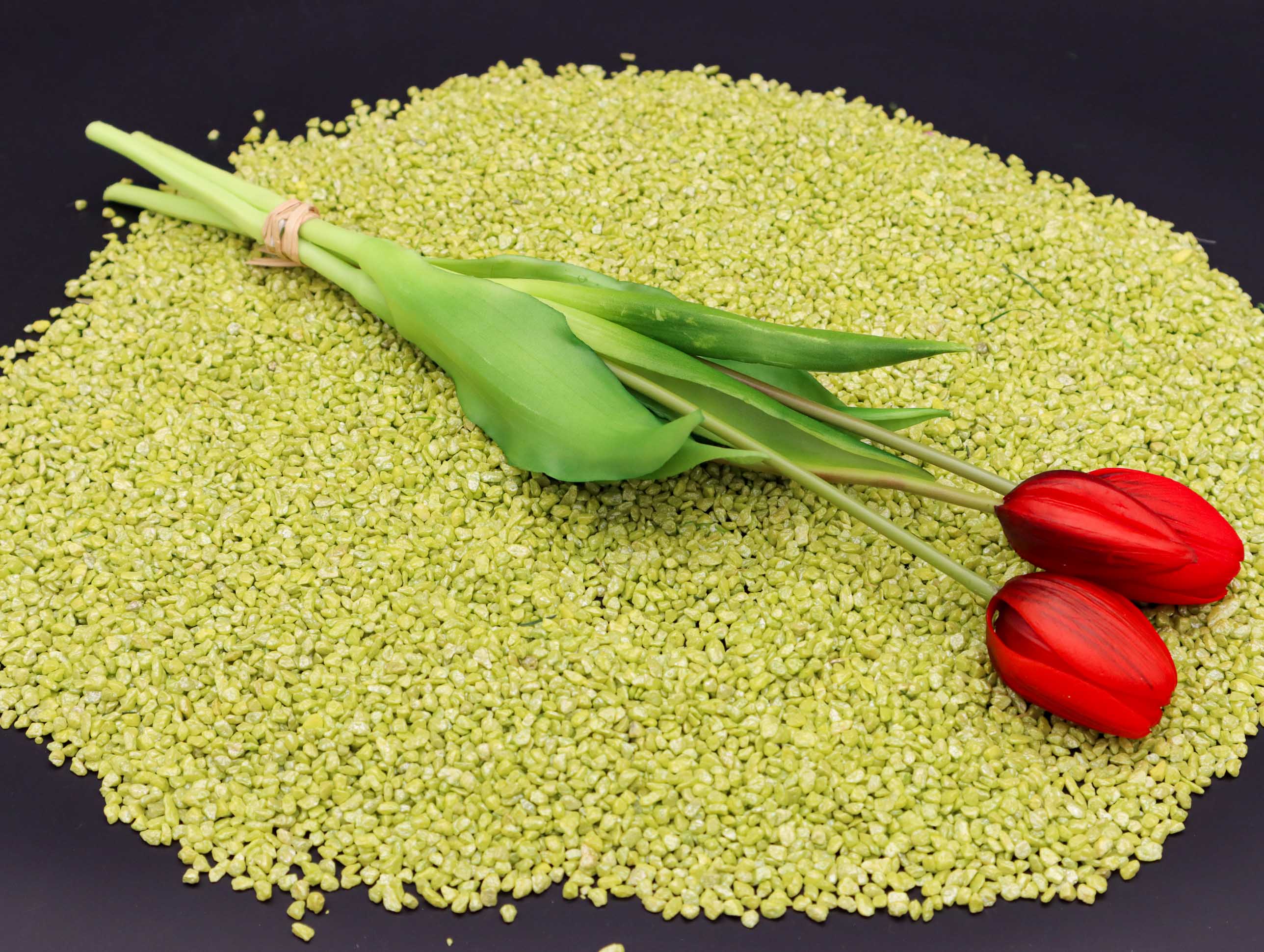 Herz Tulpen mit mit Effekt your home - Rot Real 3 ❤️ 39 cm Style ❤️ Touch – Dekoration