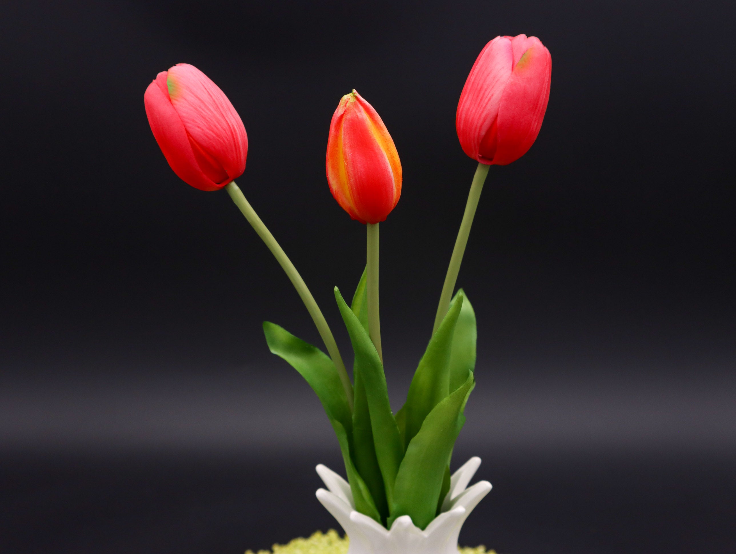 3 Tulpen Multicolor mit Real Touch Effekt 39cm