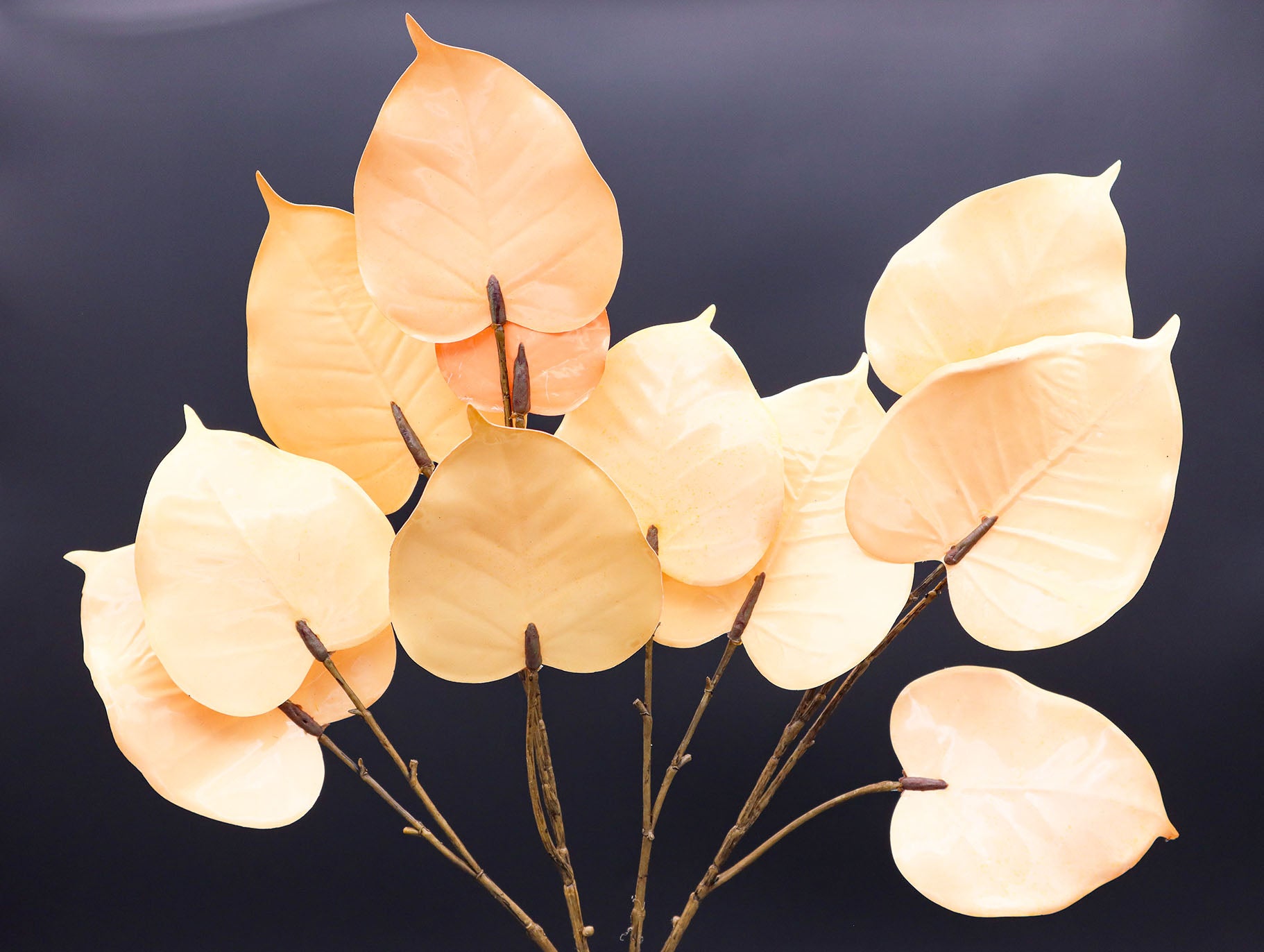 Luxury Style Blätterzweig in Apricot Pastell 60 cm